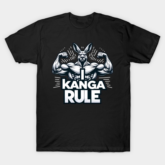 I Kanga Rule Gym Shirt - Jacked Kangaroo T-Shirt by Shirt for Brains